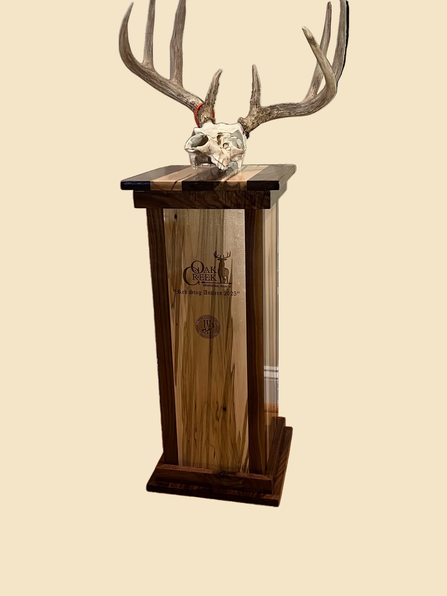 Square Pedestal - Walnut & Ambrosia Maple